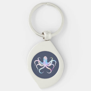 Watercolor octopus key ring