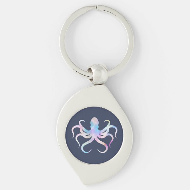 Watercolor octopus key ring (Front)