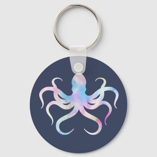 Watercolor octopus key ring (Front)