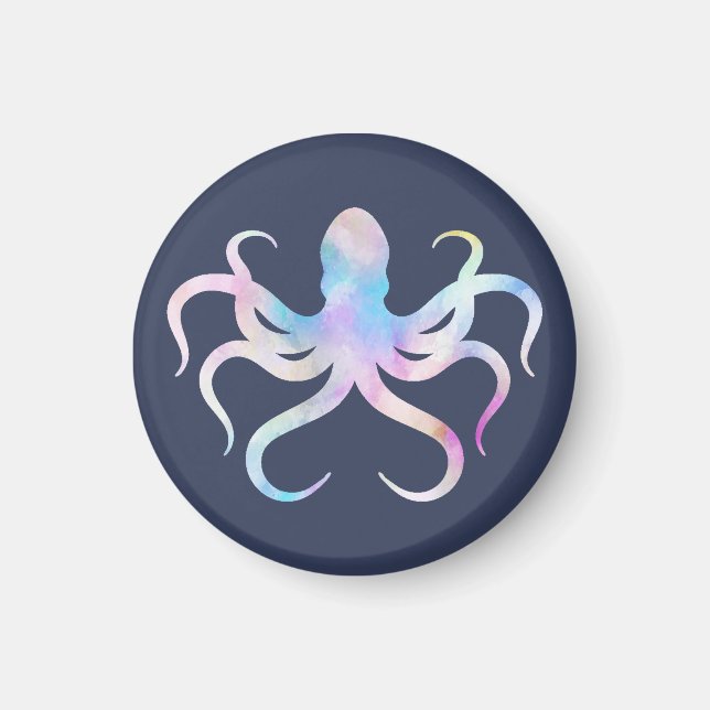 Watercolor octopus  magnet (Front)