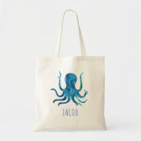 Watercolor Octopus Marine Kids Personalised