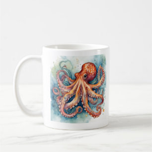 Watercolor octopus mug
