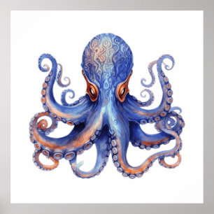Watercolor Octopus Poster