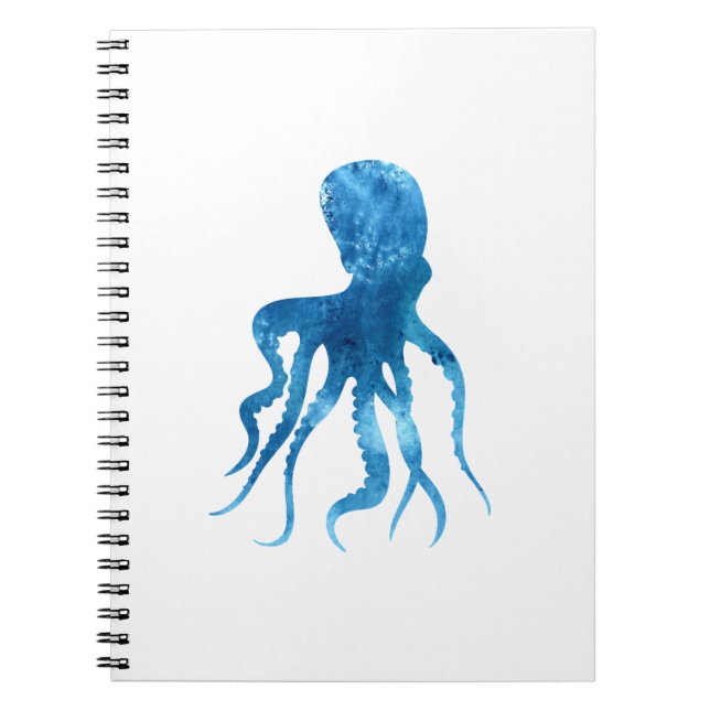 Watercolor octopus silhouette notebook (Front)