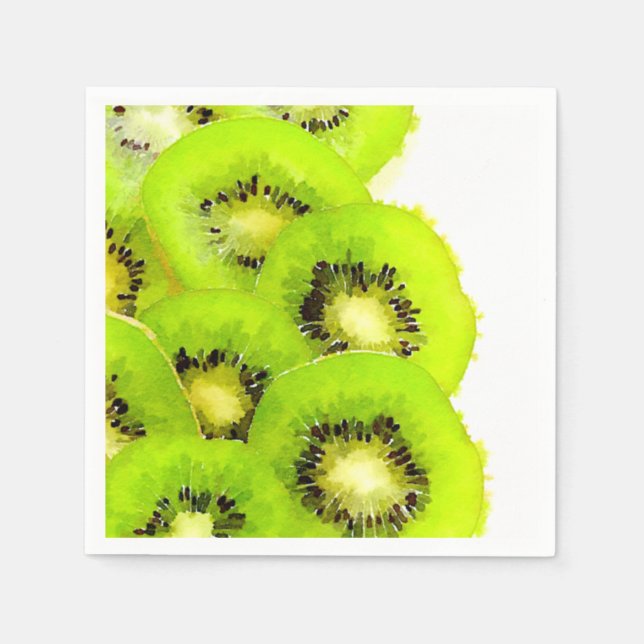 Watercolor of kiwis napkin (Front)