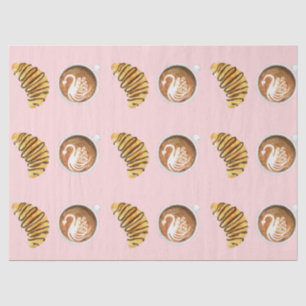Watercolor Of Latte And Chocolate Croissant Tissue Paper