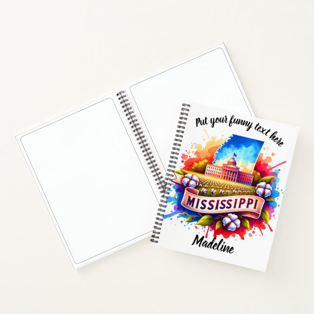 Watercolor of Mississippi's iconic view Notebook (Inside)