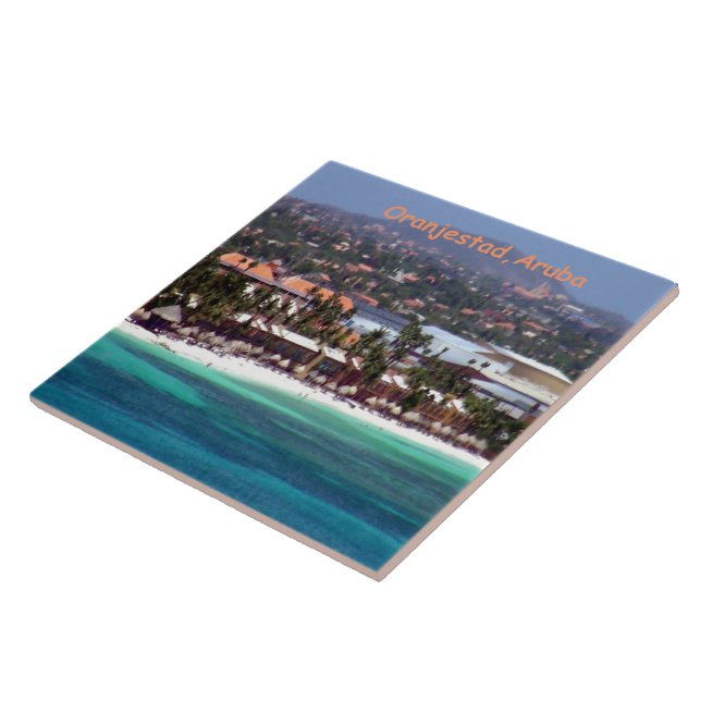 Watercolor of Oranjestad, Aruba Tile (Side)