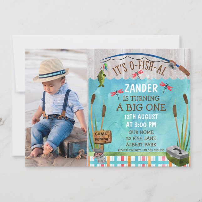 Watercolor Ofishally Birthday Invitation (Front)