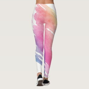 Watercolor Oil Paint Rainbow colors canvas Brush Leggings