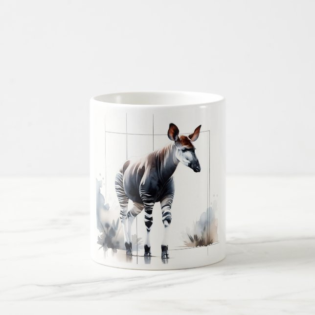 Watercolor Okapi AREF285 - Watercolor Coffee Mug (Center)