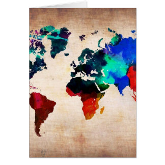 Watercolor old world map cute