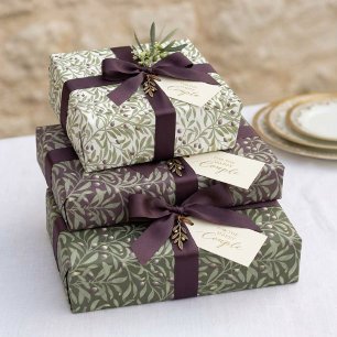 Watercolor Olive Branch Botanical Wrapping Paper