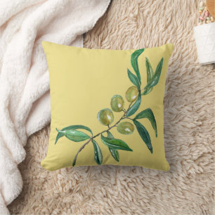 Watercolor Olive Branch Cushion