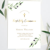 watercolor olive branch | First Communion