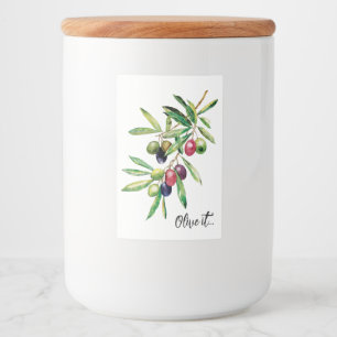 Watercolor Olive Branch Food Label