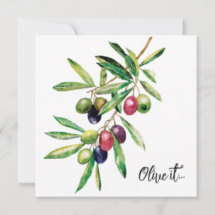 Watercolor Olive Branch Invitation