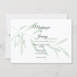 Watercolor Olive Branch Invitation