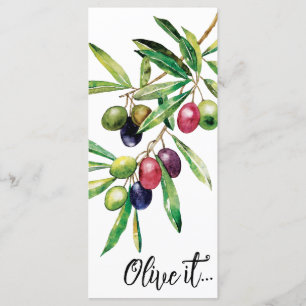 Watercolor Olive Branch Menu