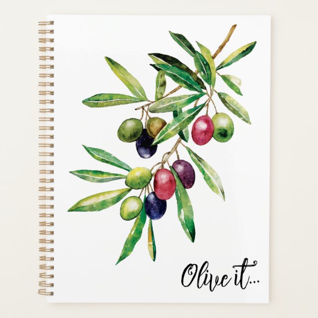 Watercolor Olive Branch Planner (Front)