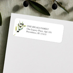 Watercolor Olive Branch Return Address