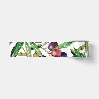 Watercolor Olive Branch Satin Ribbon