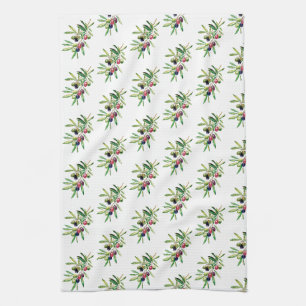 Watercolor Olive Branch Tea Towel