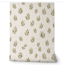 Watercolor Olive Branch Toss Botanical Pattern