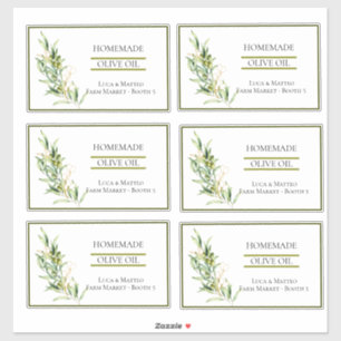 Watercolor Olive Branch Transparent Product Labels