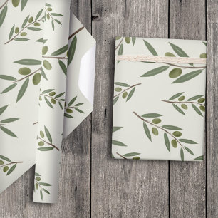 Watercolor Olive Branch Wrapping Paper