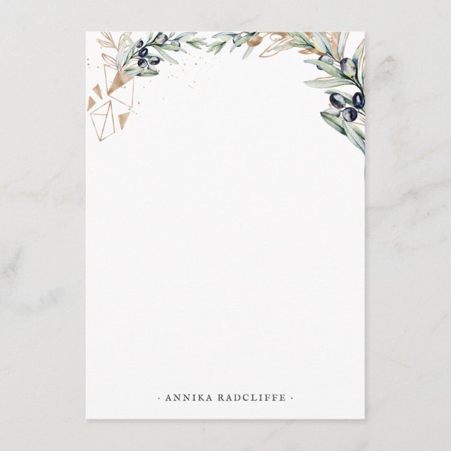 Watercolor Olive Grove | Personalised Stationery Enclosure Card (Front)