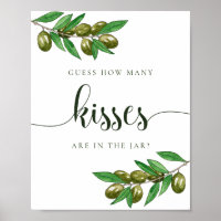 Watercolor olive how many kisses sign