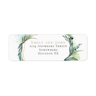 Watercolor Olive Leaf Wedding Return Address
