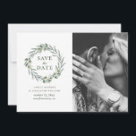 Watercolor olive leaves. Botanical wreath. Italian Save The Date<br><div class="desc">Watercolor olive save the date photo card. Please contact me if you need additional items.</div>