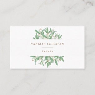 Watercolor Olive Leaves Greenery Business Cards