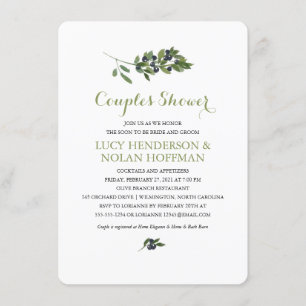 Watercolor Olive Orchard Couples Shower Invitation