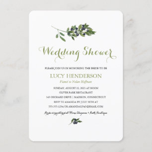 Watercolor Olive Orchard   Wedding Shower Invitation