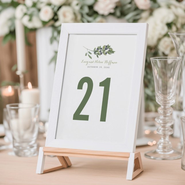 Watercolor Olive Orchard | Wedding Table Number (Creator Uploaded)