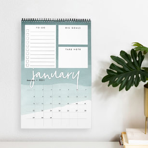 Watercolor Ombre Monthly Planner Calendar