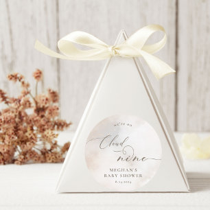 Watercolor On Cloud 9 Baby Shower Favours Classic Round Sticker
