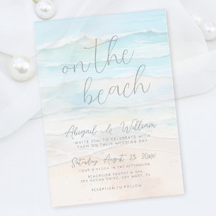 Watercolor On The Beach Wedding Acrylic Invitations