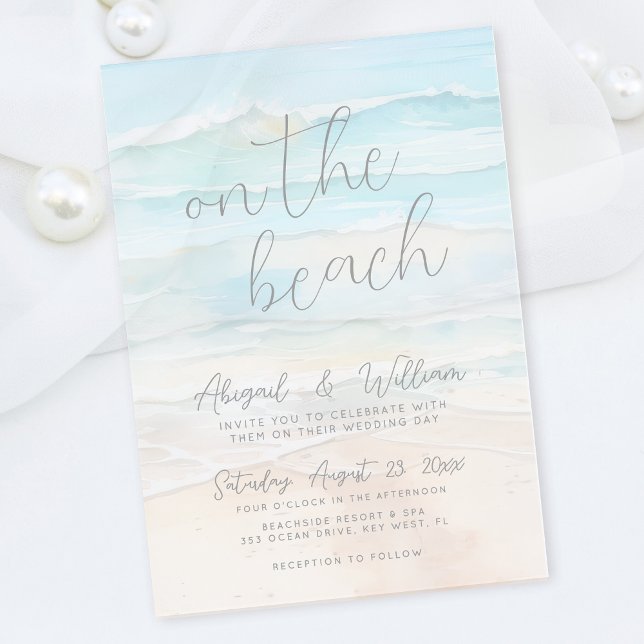 Watercolor On The Beach Wedding Acrylic Invitations (Watercolor On The Beach Wedding Acrylic Invitations)
