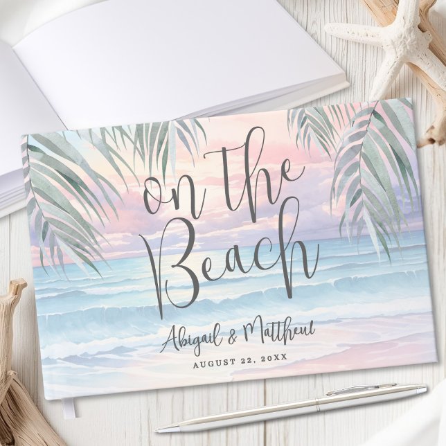 Watercolor On The Beach Wedding Guest Book (Watercolor On The Beach Wedding Guest Book )