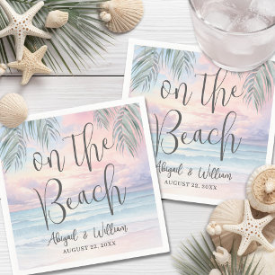 Watercolor On The Beach Wedding Napkin