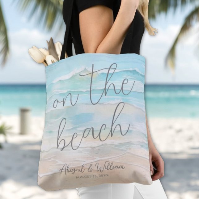 Watercolor On The Beach Wedding Tote Bag (Watercolor On The Beach Wedding Tote Bag )