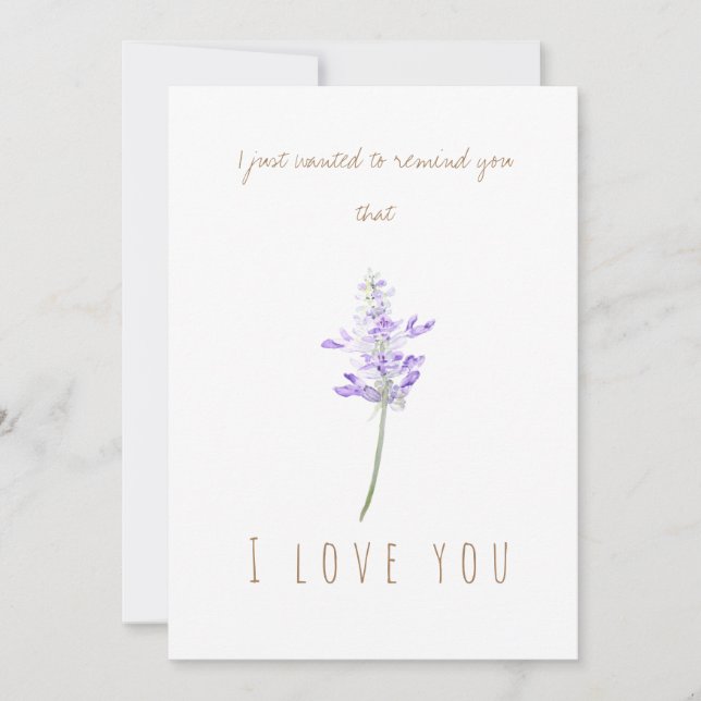 watercolor one purple lavender  greeting card (Front)