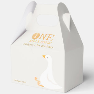 Watercolor One Silly Goose Wildflower 1st Birthday Favour Box