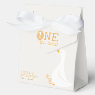 Watercolor One Silly Goose Wildflower 1st Birthday Favour Box