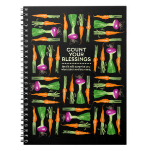 Watercolor Onion and Carrots Gratitude Notebook