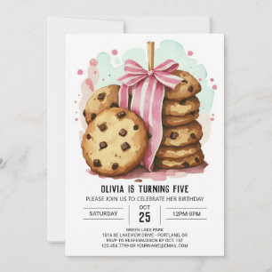 Watercolor Online Whimsical Cookies Birthday Invitation